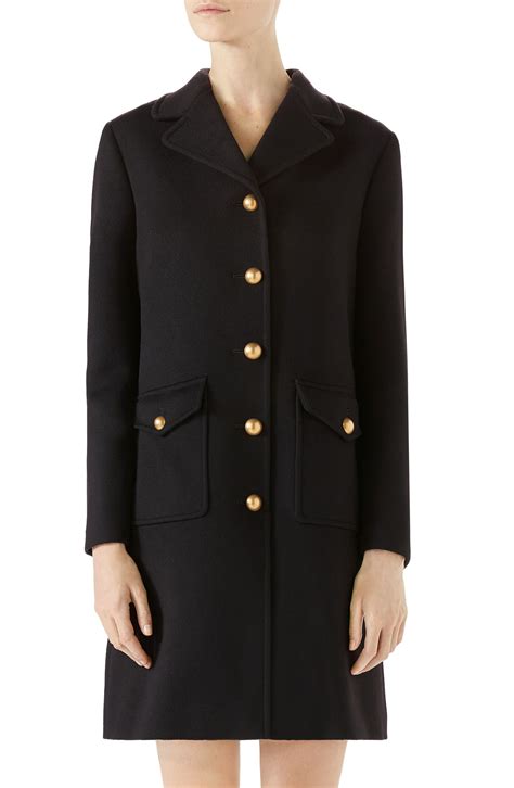 gucci double g wool coat